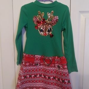 Reindeer sequin dress set size 6x and 8